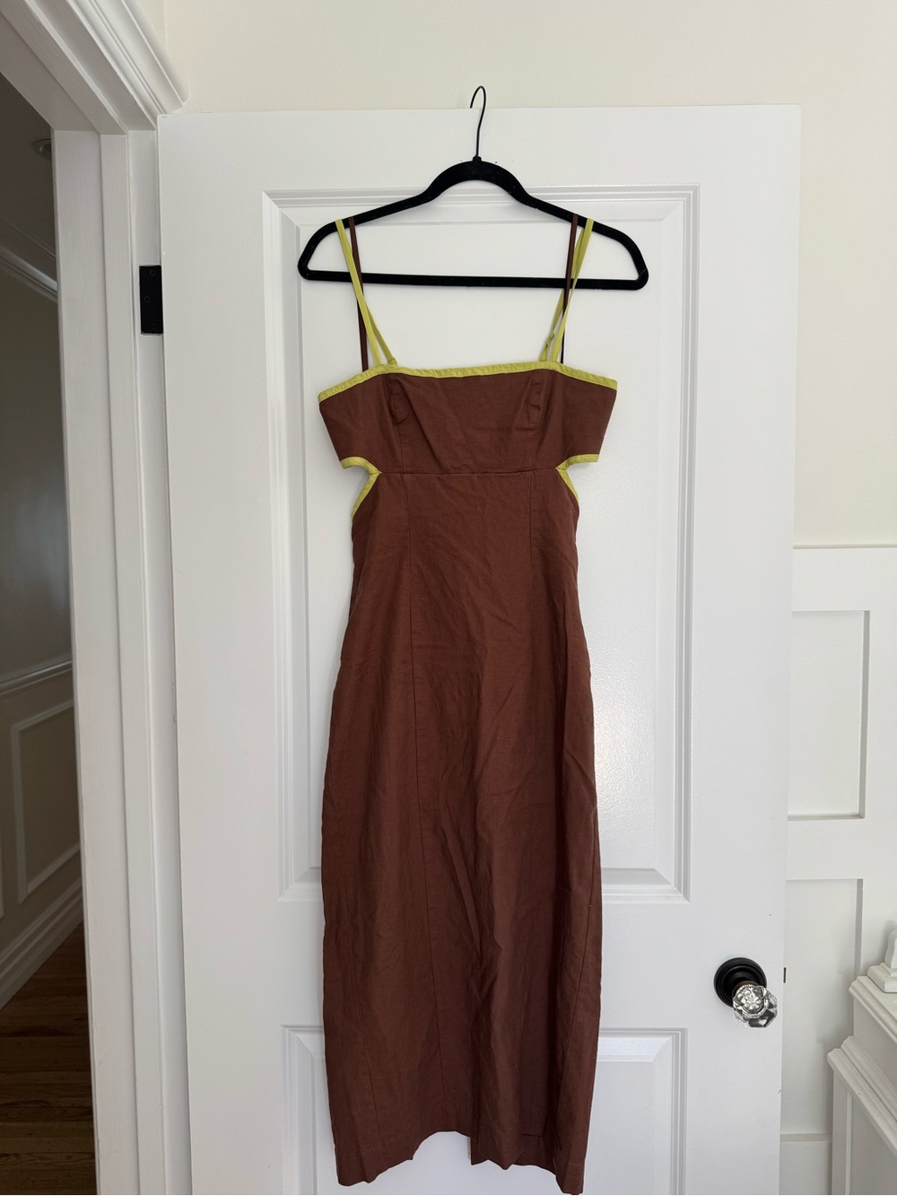 The Dafni Cutout Linen midi dress by Maeve